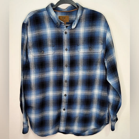Outdoor Life Blue Plaid Button Up  Flannel Shirt Men’s Size XL Fall Adventures - Picture 1 of 11
